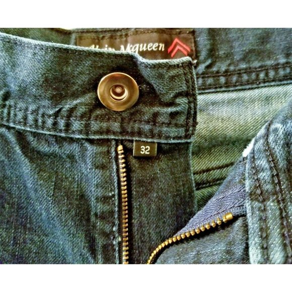ALAIN MCQUEEN London Jeans Dark Blue Wash High Rise Sz 32 Tapered Leg - Picture 3 of 6